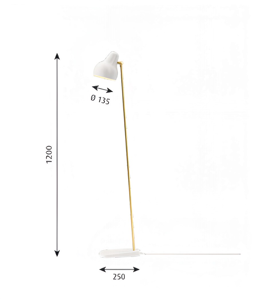 Технические данные и чертежи Торшер модель VL38 Floor Lamp от фабрики Louis Poulsen